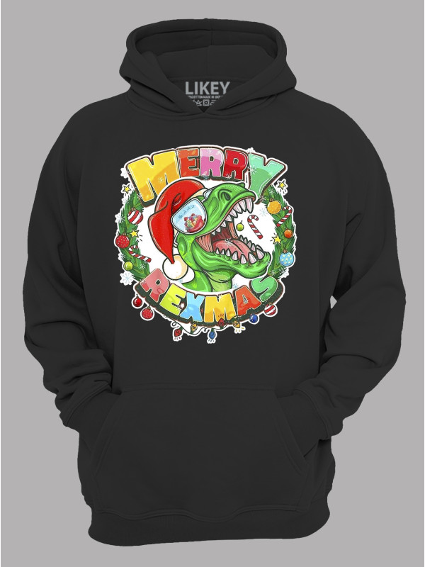 Худі з новорічним принтом "Щасливого Рекс Різдва/Merry Rexmas" (24110059)