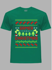 Новорічна футболка чоловіча з принтом "Геймерське Різдво/Gamer Christmas" (24110060)