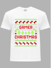 Новорічна футболка чоловіча з принтом "Геймерське Різдво/Gamer Christmas" (24110060)