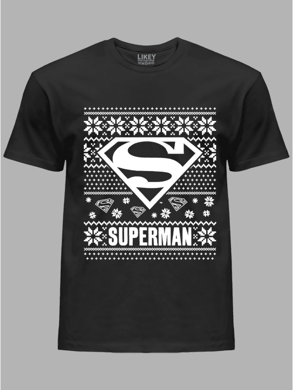 Новорічна футболка чоловіча з принтом "Супермен/Superman" (24110061)