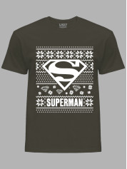 Новогодняя футболка мужская с принтом "Супермен/Superman" (24110061)
