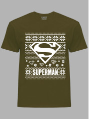 Новогодняя футболка мужская с принтом "Супермен/Superman" (24110061)