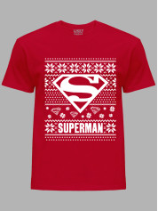 Новогодняя футболка мужская с принтом "Супермен/Superman" (24110061)