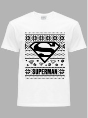 Новогодняя футболка мужская с принтом "Супермен/Superman" (24110061)