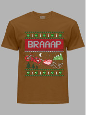 Новогодняя футболка мужская с принтом "Брааап/Braaap" (24110062)