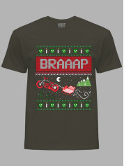 Новогодняя футболка мужская с принтом "Брааап/Braaap" (24110062)
