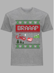 Новогодняя футболка мужская с принтом "Брааап/Braaap" (24110062)