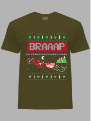 Новогодняя футболка мужская с принтом "Брааап/Braaap" (24110062)
