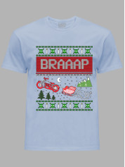 Новогодняя футболка мужская с принтом "Брааап/Braaap" (24110062)