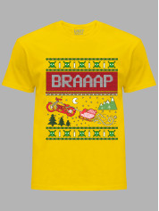 Новогодняя футболка мужская с принтом "Брааап/Braaap" (24110062)