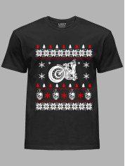 Новорічна футболка чоловіча з принтом "Мото Різдво/Moto Christmas" (24110065)