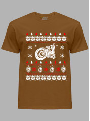 Новорічна футболка чоловіча з принтом "Мото Різдво/Moto Christmas" (24110065)