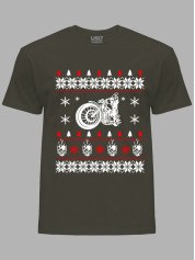 Новорічна футболка чоловіча з принтом "Мото Різдво/Moto Christmas" (24110065)