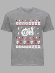 Новорічна футболка чоловіча з принтом "Мото Різдво/Moto Christmas" (24110065)