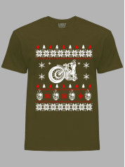 Новорічна футболка чоловіча з принтом "Мото Різдво/Moto Christmas" (24110065)