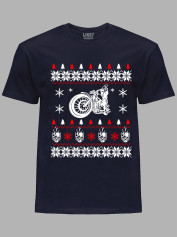 Новорічна футболка чоловіча з принтом "Мото Різдво/Moto Christmas" (24110065)