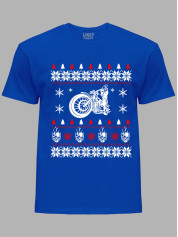 Новорічна футболка чоловіча з принтом "Мото Різдво/Moto Christmas" (24110065)