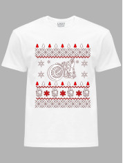 Новорічна футболка чоловіча з принтом "Мото Різдво/Moto Christmas" (24110065)