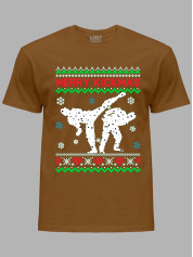 Новогодняя футболка мужская с принтом "Счастливого Рождества каратисты/Merry kickmas" (24110068)