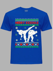 Новогодняя футболка мужская с принтом "Счастливого Рождества каратисты/Merry kickmas" (24110068)
