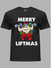 Новогодняя футболка мужская с принтом "Счастливого Рождества качок/Merry liftmas" (24110069)