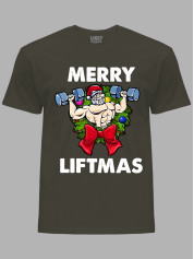 Новогодняя футболка мужская с принтом "Счастливого Рождества качок/Merry liftmas" (24110069)