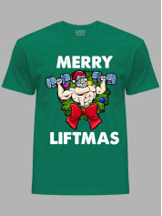 Новогодняя футболка мужская с принтом "Счастливого Рождества качок/Merry liftmas" (24110069)