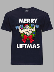 Новогодняя футболка мужская с принтом "Счастливого Рождества качок/Merry liftmas" (24110069)