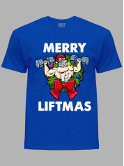 Новогодняя футболка мужская с принтом "Счастливого Рождества качок/Merry liftmas" (24110069)