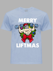 Новогодняя футболка мужская с принтом "Счастливого Рождества качок/Merry liftmas" (24110069)