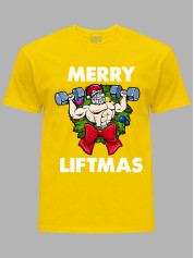 Новогодняя футболка мужская с принтом "Счастливого Рождества качок/Merry liftmas" (24110069)