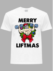Новогодняя футболка мужская с принтом "Счастливого Рождества качок/Merry liftmas" (24110069)
