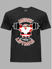 Новогодняя футболка мужская с принтом "Счастливого Рождества Спортсмен/Merry liftmas" (24110071)