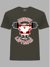 Новогодняя футболка мужская с принтом "Счастливого Рождества Спортсмен/Merry liftmas" (24110071)