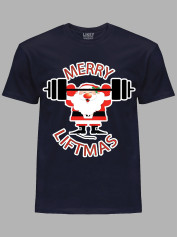 Новогодняя футболка мужская с принтом "Счастливого Рождества Спортсмен/Merry liftmas" (24110071)