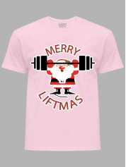 Новогодняя футболка мужская с принтом "Счастливого Рождества Спортсмен/Merry liftmas" (24110071)