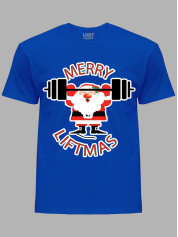 Новогодняя футболка мужская с принтом "Счастливого Рождества Спортсмен/Merry liftmas" (24110071)