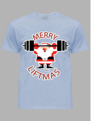 Новогодняя футболка мужская с принтом "Счастливого Рождества Спортсмен/Merry liftmas" (24110071)