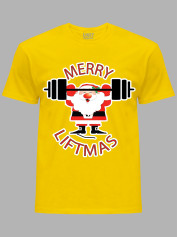 Новогодняя футболка мужская с принтом "Счастливого Рождества Спортсмен/Merry liftmas" (24110071)