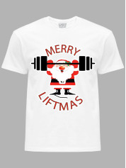 Новогодняя футболка мужская с принтом "Счастливого Рождества Спортсмен/Merry liftmas" (24110071)