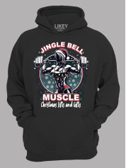 Худі з новорічним принтом "Різдвяні вправи для м'язів та подарунки/Jingle Bell - Muscle Christmas Lifts and Gifts" (24110073)