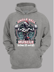 Худі з новорічним принтом "Різдвяні вправи для м'язів та подарунки/Jingle Bell - Muscle Christmas Lifts and Gifts" (24110073)