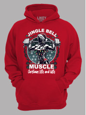 Худі з новорічним принтом "Різдвяні вправи для м'язів та подарунки/Jingle Bell - Muscle Christmas Lifts and Gifts" (24110073)