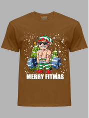 Новогодняя футболка мужская с принтом "Счастливого фитнес Рождества/Merry Fitmas" (24110074)