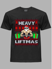 Новогодняя футболка мужская с принтом "Heavy Liftmas" (24110075)