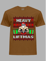 Новогодняя футболка мужская с принтом "Heavy Liftmas" (24110075)