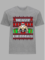 Новогодняя футболка мужская с принтом "Heavy Liftmas" (24110075)