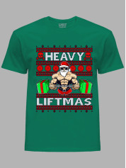 Новогодняя футболка мужская с принтом "Heavy Liftmas" (24110075)
