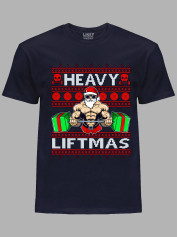 Новогодняя футболка мужская с принтом "Heavy Liftmas" (24110075)