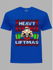 Новогодняя футболка мужская с принтом "Heavy Liftmas" (24110075)